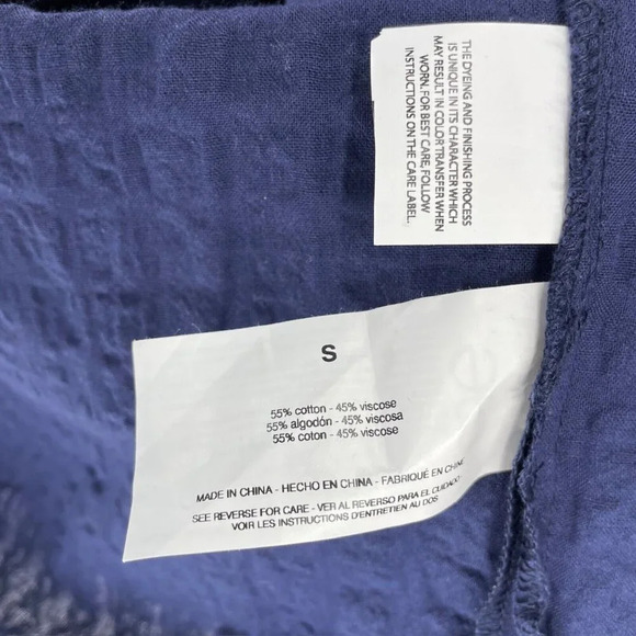 Gloria Vanderbilt Tops Womens Sz S Navy Blue Short Sleeve V Neck Pullover Blouse - Picture 9 of 10